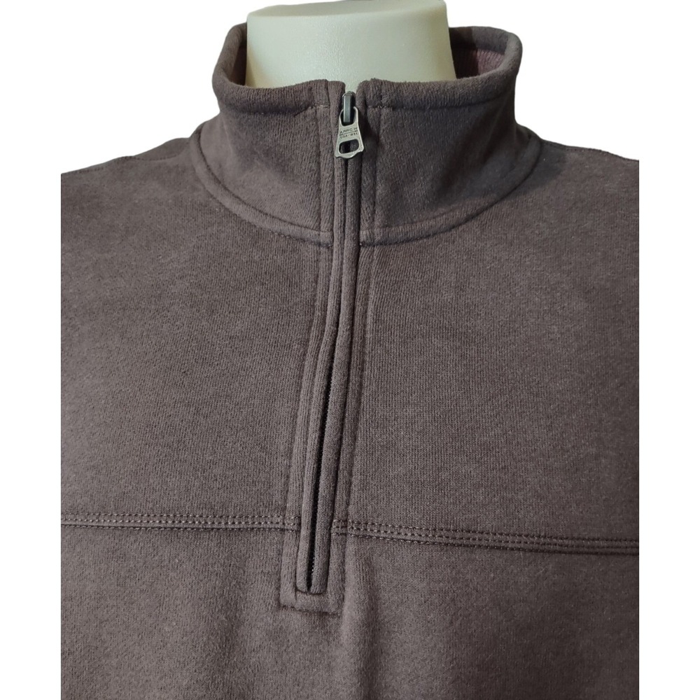 Arrow Pullover 2XLT Men Cabin Core Norm Core Brown Quarter Zip Mock Neck Sweater - Picture 9 of 10